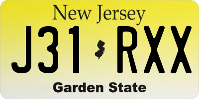 NJ license plate J31RXX