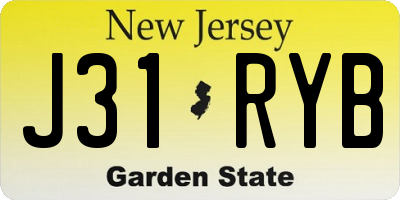 NJ license plate J31RYB