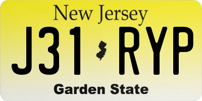 NJ license plate J31RYP