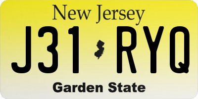 NJ license plate J31RYQ