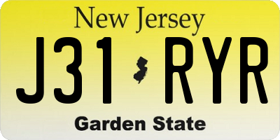 NJ license plate J31RYR