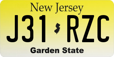 NJ license plate J31RZC