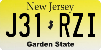 NJ license plate J31RZI