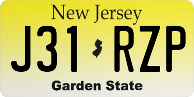 NJ license plate J31RZP