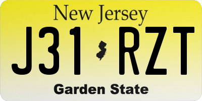 NJ license plate J31RZT