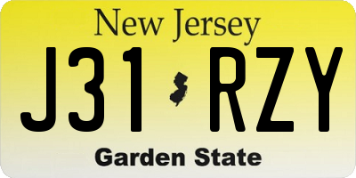 NJ license plate J31RZY