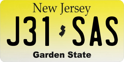 NJ license plate J31SAS