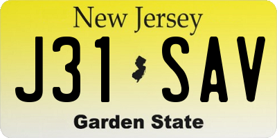NJ license plate J31SAV