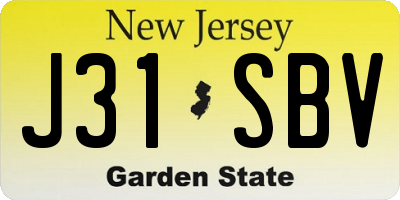 NJ license plate J31SBV