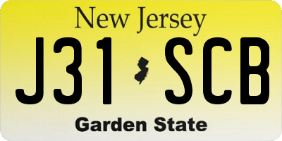 NJ license plate J31SCB