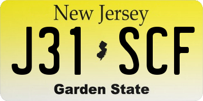 NJ license plate J31SCF
