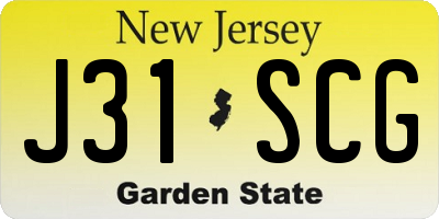 NJ license plate J31SCG