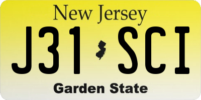 NJ license plate J31SCI