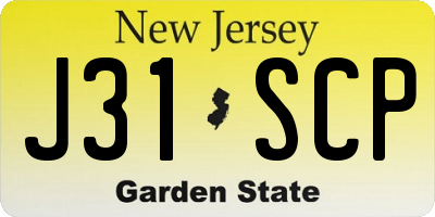 NJ license plate J31SCP