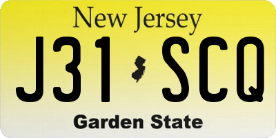 NJ license plate J31SCQ