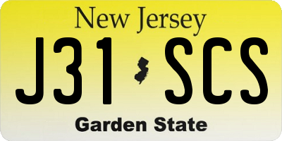 NJ license plate J31SCS