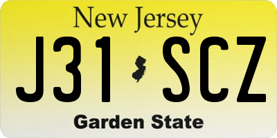 NJ license plate J31SCZ