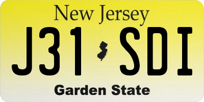 NJ license plate J31SDI