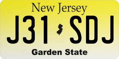 NJ license plate J31SDJ