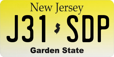 NJ license plate J31SDP