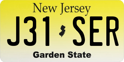 NJ license plate J31SER