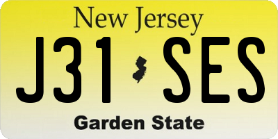 NJ license plate J31SES