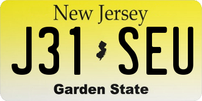 NJ license plate J31SEU
