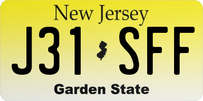 NJ license plate J31SFF