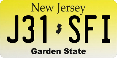 NJ license plate J31SFI