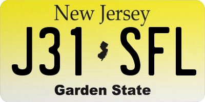 NJ license plate J31SFL