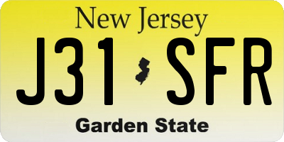 NJ license plate J31SFR