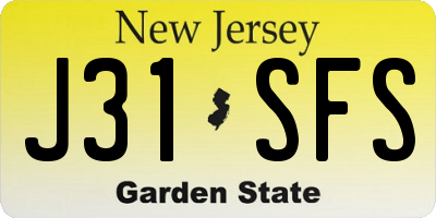 NJ license plate J31SFS