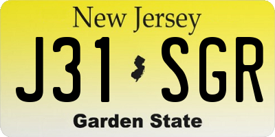 NJ license plate J31SGR