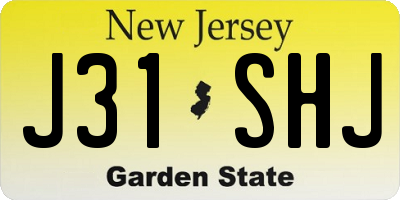 NJ license plate J31SHJ
