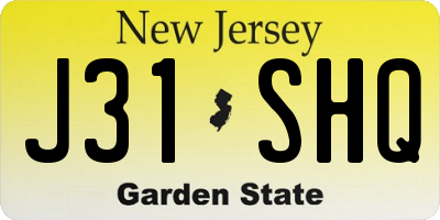 NJ license plate J31SHQ