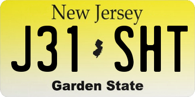 NJ license plate J31SHT