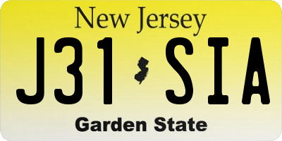 NJ license plate J31SIA