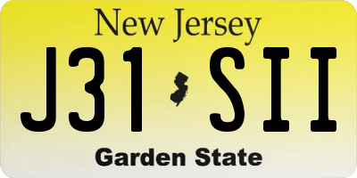 NJ license plate J31SII