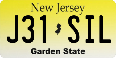 NJ license plate J31SIL
