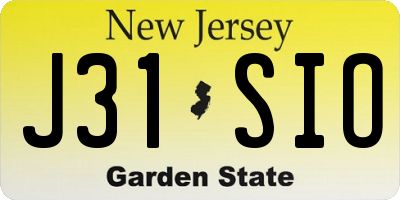 NJ license plate J31SIO