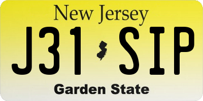 NJ license plate J31SIP