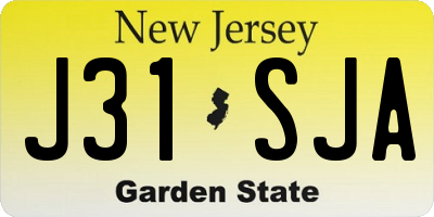 NJ license plate J31SJA