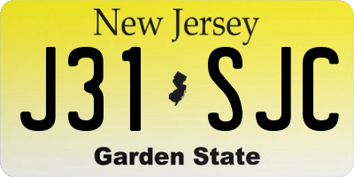 NJ license plate J31SJC