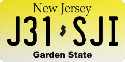 NJ license plate J31SJI