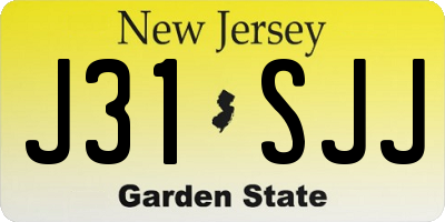 NJ license plate J31SJJ