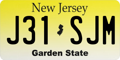 NJ license plate J31SJM