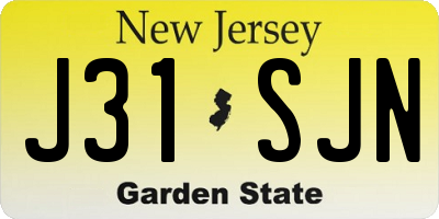 NJ license plate J31SJN