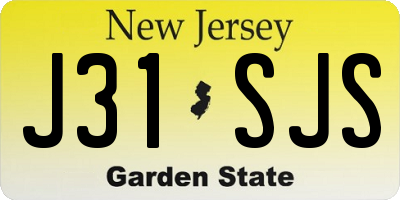 NJ license plate J31SJS
