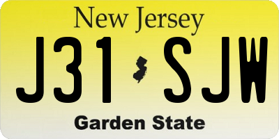 NJ license plate J31SJW