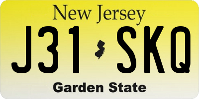 NJ license plate J31SKQ